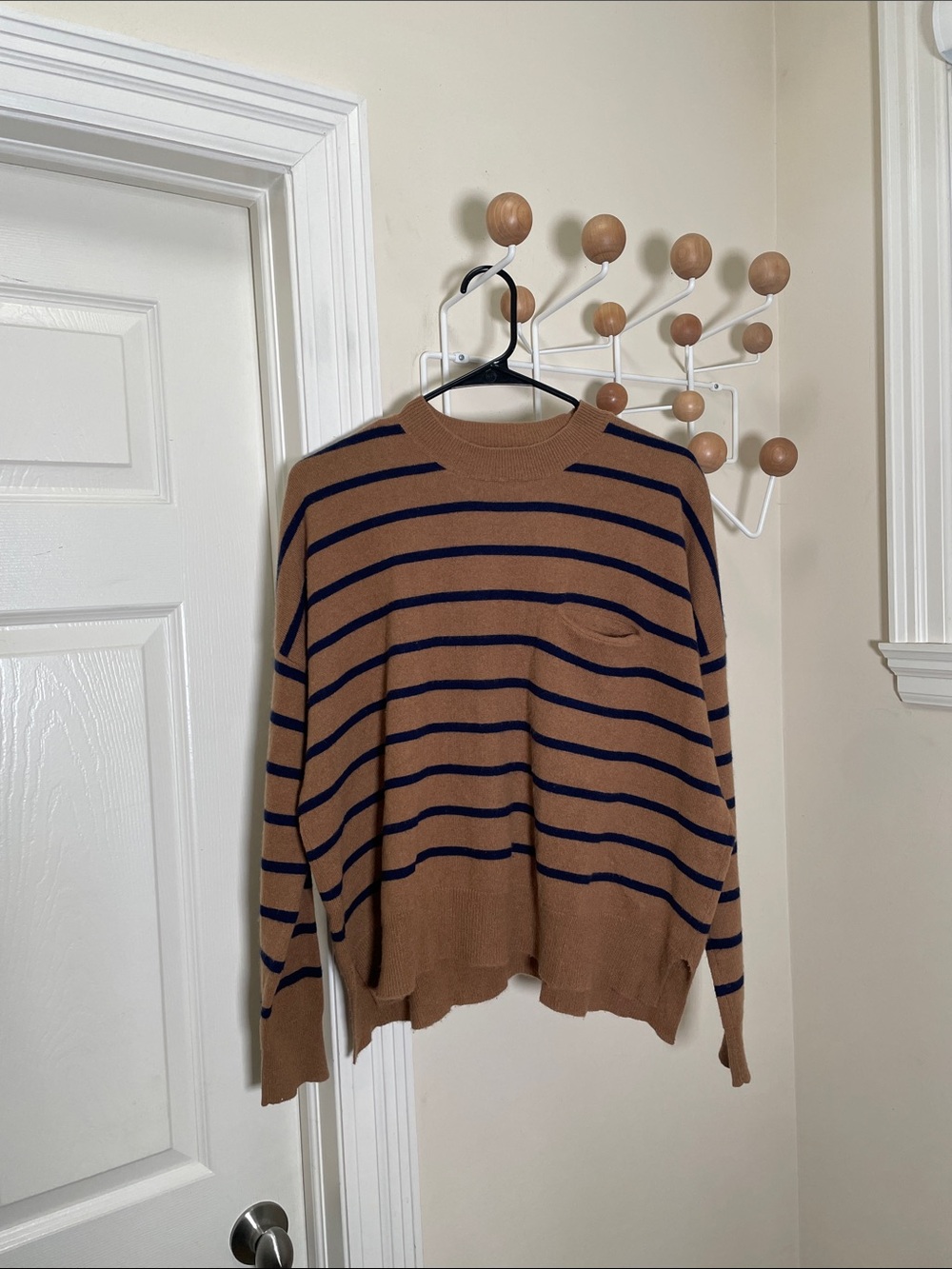 Demylee - Classic Baggy Slouchy Cashmere Sweater - Brown / Blue - S